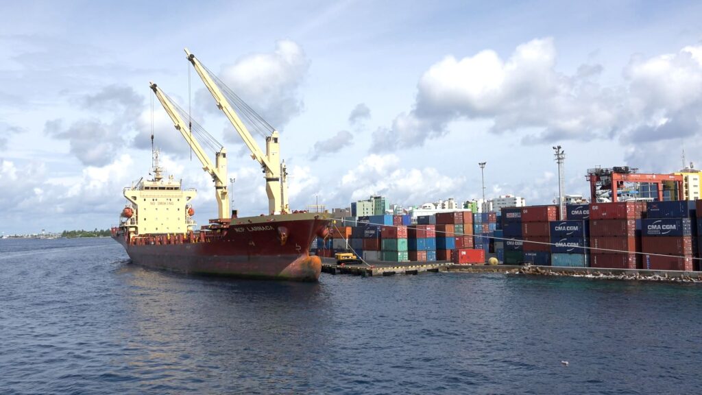 Cargo Ship Dock In Male Port Maldives Rhgzdtcp F0000