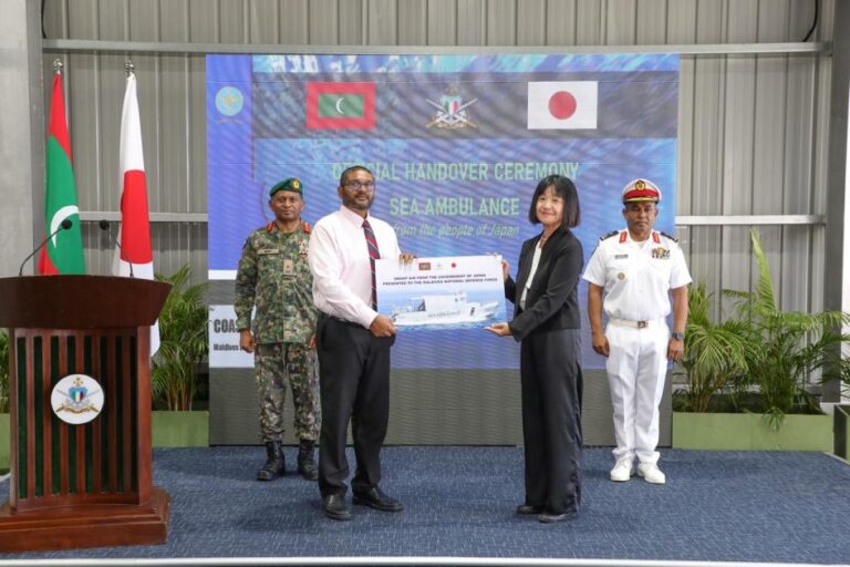 ޖަޕާނު ސަރުކާރުން ރާއްޖެއަށް ސީ އެމްބިއުލާންސްއެއް ހަދިޔާކޮށްފި